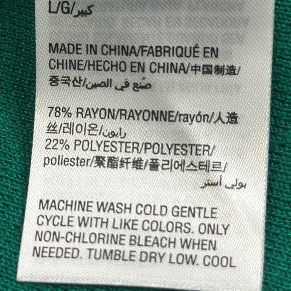 JM green topper sweater cardigan size large - Picture 9 of 9